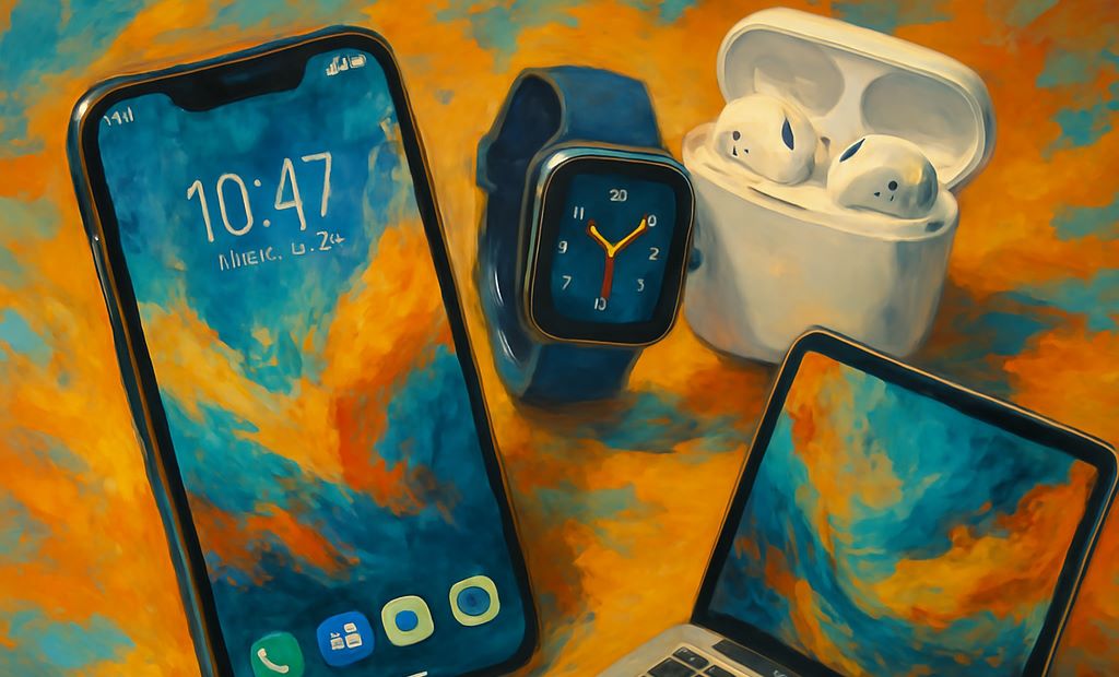 Moderne elektronica en gadgets in een dynamische setting