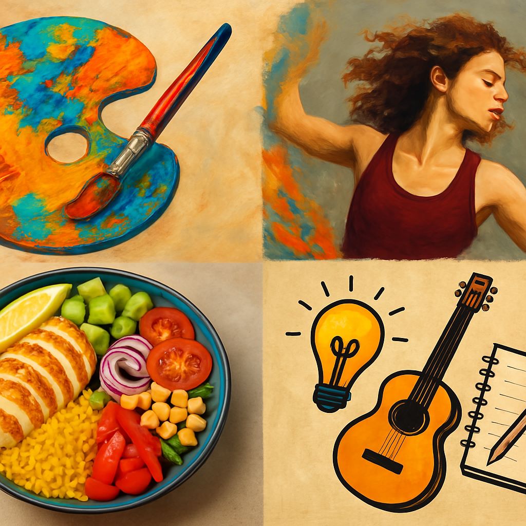 Een collage van diverse elementen die creativiteit en variatie