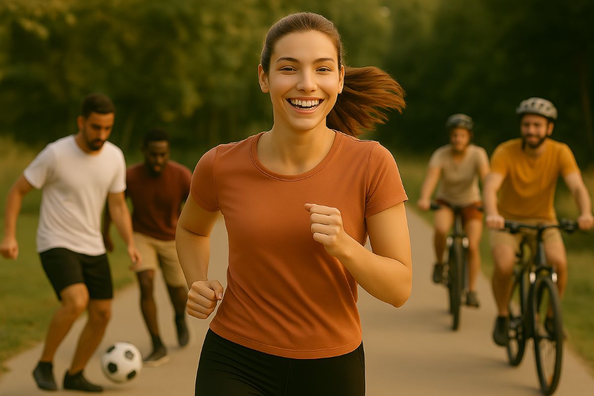 Actieve mensen die genieten van sport en recreatie in een inspirerende omgeving